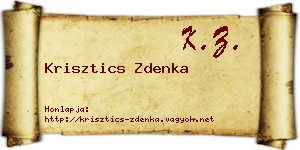 Krisztics Zdenka névjegykártya